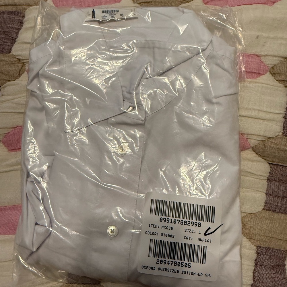 Madewell Oversized Fit Lightweight Oxford Shirt Blouse NWT L White - Picture 9 of 10